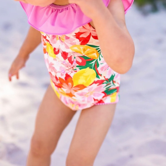 NWT Matilda Jane Luna Pink Hibiscus Swimsuit - Picture 4 of 11